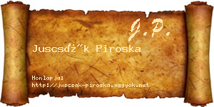 Juscsák Piroska névjegykártya